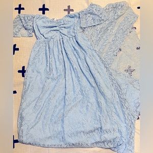 Light Blue Maternity Gown Photoshoot Lace Off the Shoulder sz S